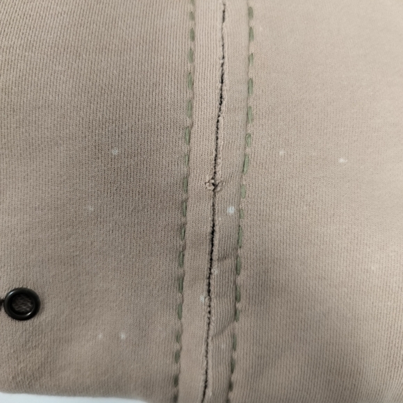 Miss Me Embroidered‎ Tan Cropped Hoodie Jacket Womens Size S Thrashed Distressed - Picture 12 of 13